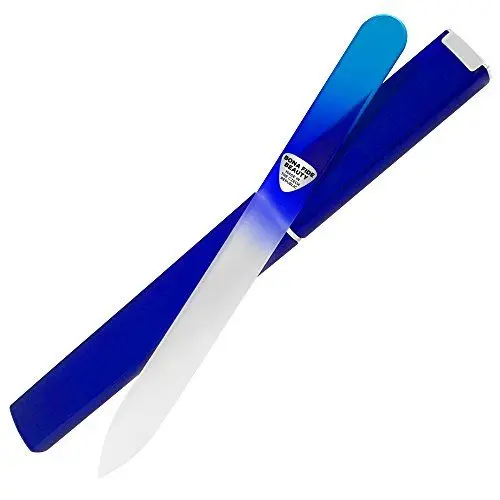 Produktbild: Bona Fide Beauty Tschechische Glasnagelfeilen für Naturnägel (klar) - 1Pc Kristallnagelfeile, Nano-Glasfeile mit Etui Handgefertigt in der Tschechischen Republik