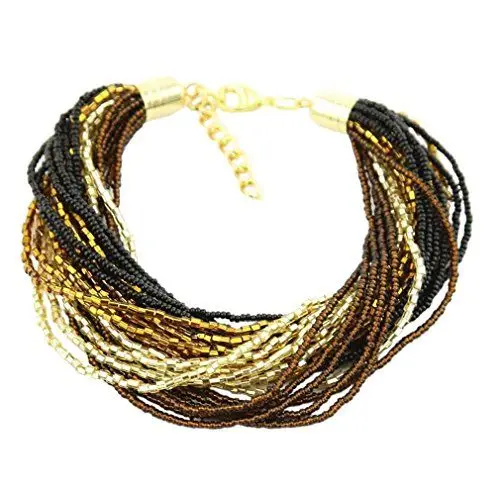 Produktbild: Glass Of Venice Gloriosa 24 Strang Seed Bead Murano Armband - Topas und Gold