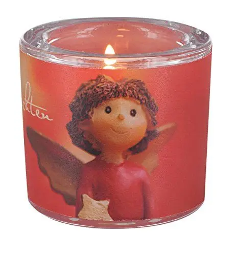 Produktbild: Butzon & Bercker Lichtmomente – Windlicht Kleiner Weihnachtsengel | Christlicher Teelichthalter als Geschenk zu Weihnachten, mundgeblasen inkl. Teelicht & Geschenkverpackung