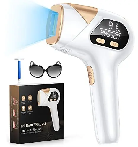 Produktbild: Glattol 3-in-1 IPL Hair Removal Devices, 9 Energy Levels and 3 Functions HR/SC/RA Laser Hair Removal, 999,900 Light Pulses, Painless Hair Removal Device for Men, Women, Body