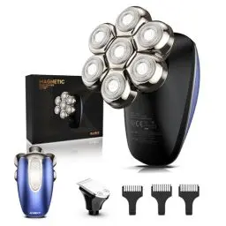 Produktbild: Glatzen Rasierer Herren elektrisch, Kibiy Verbesserter 7D Magnetischer Kopfrasierer, IPX7 Wasserdicht Kopfrasierer für Glatze, Head Shaver mit LED-Display, Typ-C Schnellladung