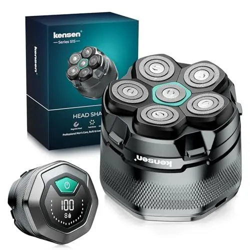 Produktbild: Glatzen Rasierer Herren, kensen Kopfrasierer Glatze Wasserdicht Kopf Rasierer Herren Wiederaufladbar Typ-c Rasierer Kopf Glatze Magnetische Head Shaver Men Leicht zu Reinigen Akkulaufzeit 160 Mins