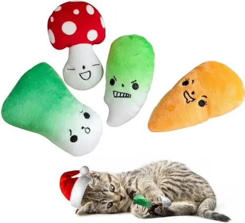 Produktbild: Glaublieb 4 PCS Katzenminze Spielzeug, Plüsch KatzenspielzeugWeiche Interaktive Indoor Katze Spielzeug zum Dekomprimieren und Beseitigen von Langeweile