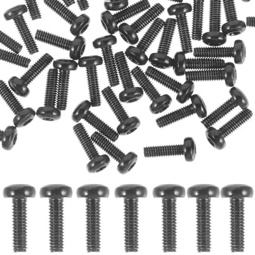 Produktbild: GLEAVI Edelstahl-flachkopfschrauben für Türklingel 100 Stück Ersatzschrauben 0 5 X 8 Schwarz Sicherheitsset