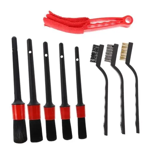 Produktbild: GLEAVI 1 Satz 9tlg Auto Radbürste Innenverkleidungssatz Autoreinigungsprodukte Reinigungskit Auto Detaillierung Entlüftungsbürste Autoinnenraum Beauty-Set Reinigungsbürste Rayon Kosmetik