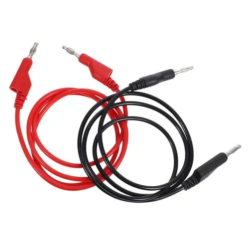 Produktbild: GLEAVI Multimeter-testkabel – 2 Stück Banane Auf Banane Stapelbare Bananenstecker Überbrückungskabel Für Elektrische Tests 4 Mm Bananenkabel