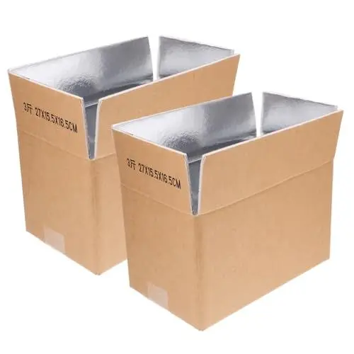 Produktbild: GLEAVI 2er-pack Isolierboxen Aus Aluminiumfolie Für Den Kaltversand Isolierte Lebensmittelboxen Für Den Gefrierschrank-versand Von Meeresfrüchten