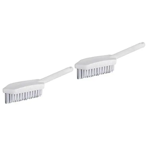 Produktbild: GLEAVI 2st Fugenbürste Kehrblech-reinigungsbürsten Werkzeug Zum Reinigen Von Sockelleisten Rillenreinigungsbürste Fliesenbürste Fensterputzbürsten Weiß Scheuerleiste Dreieck Plastik