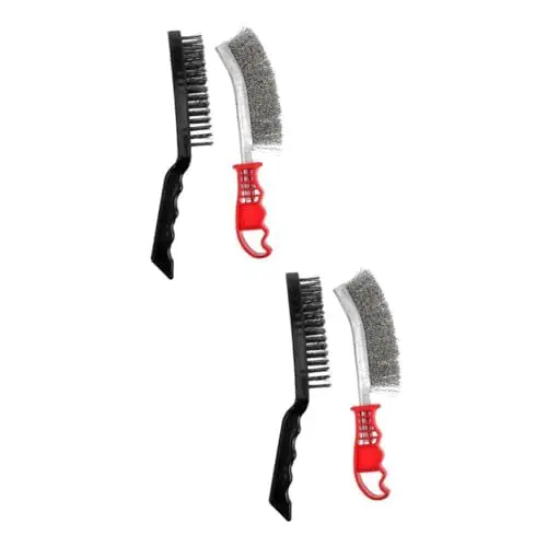 Produktbild: GLEAVI 4 Stück Pflasterbürste Grillbürste Aus Draht Zuhause Bürste Rostreinigungsbürste Grillschmutzbürste Haushaltsreiniger Topf Pfanne Spülbürste Außengrill Draussen Drahtbürste Metall