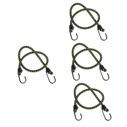 Produktbild: GLEAVI 4 Stück Zeltseil mehrzweckseil Bungee-Seil mit Haken Starkes Gummiband mit Haken Langlebiges Bungee-Seil Planengurte Gepäckgurte Hochleistungs-Bungee-Seile Bungee-Cord-Riemen Eisen