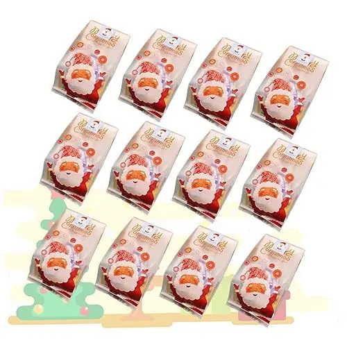 Produktbild: GLEAVI 50 Stück Verpackungsbeutel Für Geschenke Frohe Weihnachten Taschen Verschließbare Beutel Zum Verpacken Beutel Zum Verpacken Von Snacks Weihnachts-cellotaschen Süssigkeit Keks