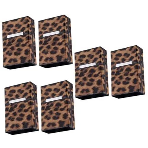 Produktbild: GLEAVI 6 Stk Schutz Für Zigarettenetui Kofferhalter Dünnes Gehäuse Zigarettenspitze Zum Rauchen Halter Für Zigarrenetuis Abdeckung Fall Container Pu Leopardenmuster Muschelschale Geschenk