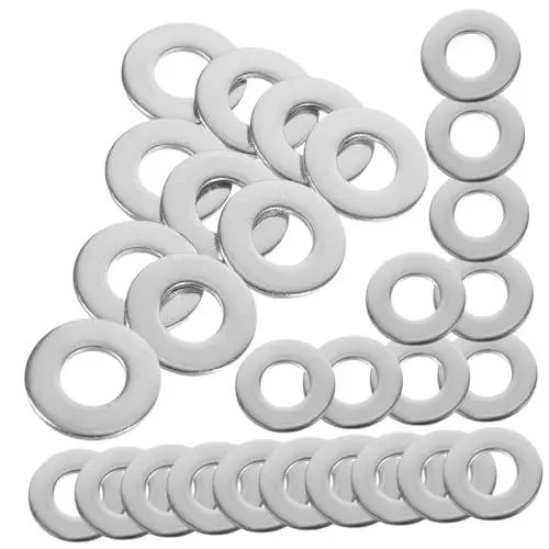 Produktbild: GLEAVI Flache Unterlegscheiben Aus Edelstahl 1/4 Zoll 80-teiliges Unterlegscheiben-set Metallscheiben für Reparaturen Sichere Befestigungslösung