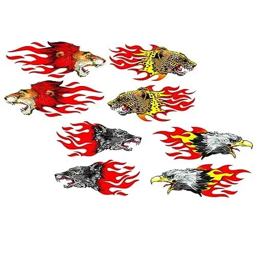 Produktbild: GLEAVI Autoaufkleber Adler Aufkleber Set 8tlg Aufkleber Flamme Auto Karosserie Aufkleber Reflektierende Fahrzeug Wrap