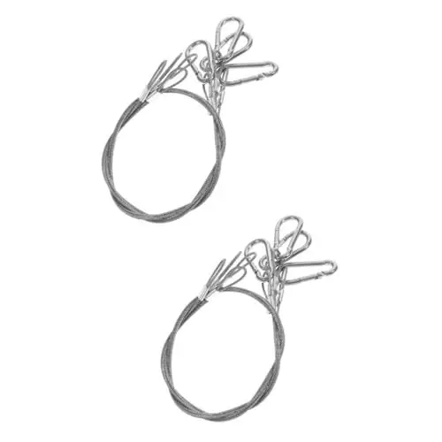 Produktbild: GLEAVI 8 Stk Sicherheitskabel Mit Schnalle Stift C-kabel Kabelseil Langes Kabelschloss Kette Sicherheitskabel Mit Schlaufe Sicherheitsdraht Stahlseil Mit Zaun 3ft Silver Kohlenstoffstahl