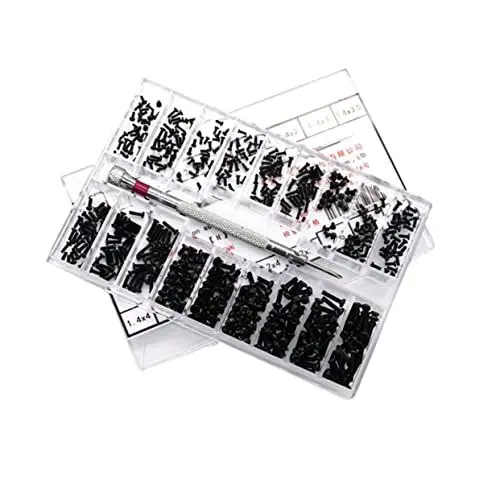 Produktbild: GLEAVI 18 Arten Miniatur-schraubensatz 18 Spezifikationen Schrauben Aus Kohlenstoffstahl Flach Und Versenkt Für Notebooks Und Reparaturen