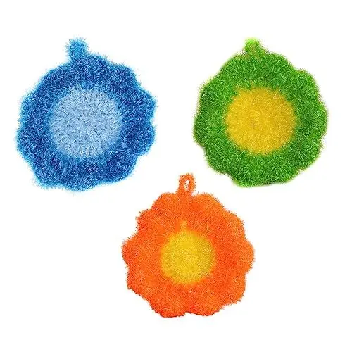 Produktbild: GLEAVI 3stücke Blumen Geschirrtuch Farbiges Geschirrtuch Polyester-seidenwaschtuch Geschirrspülwäscher Für Küche Blumen Muster Geschirrwäscher Leicht Und Schnelltrocknend