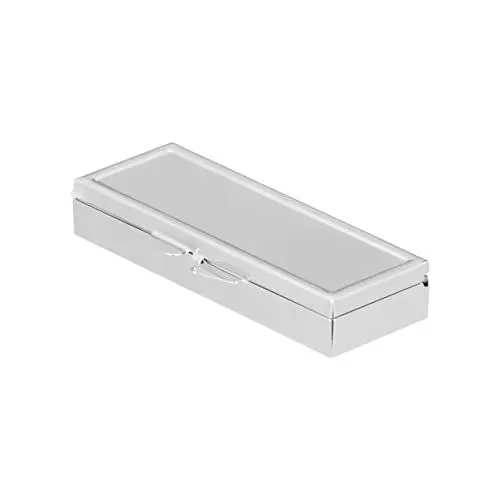 Produktbild: GLEAVI Klein Box Basteletui Organizer Metall Aufbewahrungsbox Quadratischer Ständer Metall Täglicher Pillenetui Bastel-Organizer Edelstahl Pillenetui Tragetasche Behälter Halterung