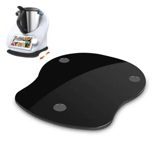 Produktbild: Gleitbrett Acryl für Thermomix TM6 TM5, Acryl Filz Gleitbrett für Thermomix Vorwerk Küchenmaschine TM6 Zubehör Unterlage Brett Schützt den Schreibtisch Schnelles Bewegen brett（Glänzend Schwarz）