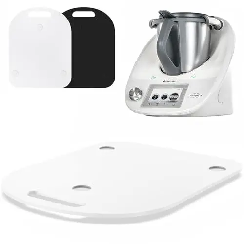 Produktbild: ISIVOUS Für Thermomix TM6/TM5 Spezial-Gleitbrett aus Acryl mit Rollen – Zubehör für Küchenmaschinen, mit Griffboden für einfaches Bewegen, schnelles Verschieben und tragbares Design (weiß)