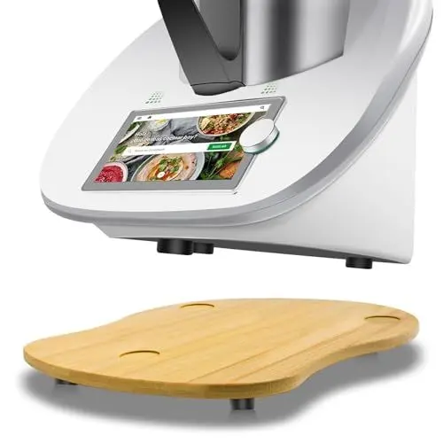 Produktbild: Gleitbrett für Thermomix TM6 TM5, Bambus Gleitbrett Zubehör Schnelles Bewegen Brett für Thermomix Vorwerk Küchenmaschine Unterlage Rollbrett für Thermomix TM6