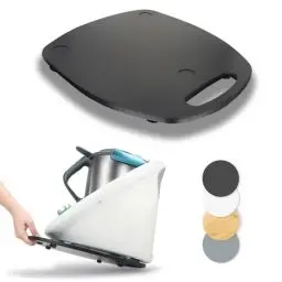 Produktbild: Gleitbrett für Thermomix TM6 TM5, Bambus Unterlage Brett Leichtes Gleiten Thermomix Vorwerk Küchenmaschine Zubehör, Schwarz