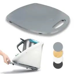 Produktbild: Gleitbrett für Thermomix TM6 TM5, Bambus Unterlage Brett Leichtes Gleiten Thermomix Vorwerk Küchenmaschine Zubehör, Grau
