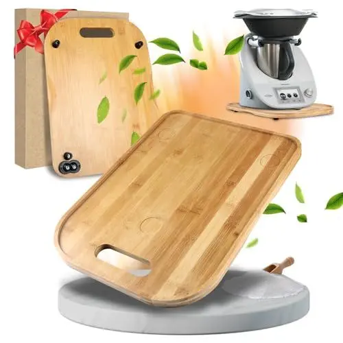 Produktbild: Gleitbrett für TM6 TM5, Gleitbrett aus Holz, Gleitbrett mit Glatter Konkaver Griff, Verschiebbare Doppelwulstbasis für Thermomi TM6 TM5