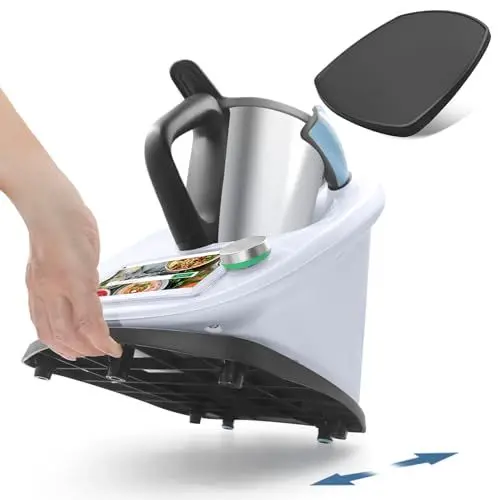 Produktbild: Gleitbrett für Thermomix TM6 TM5 MCC Thermomix Zubehör - Schnelles Bewegen Gleitbrett für Thermomix, Vorwerk Küchenmaschine Unterlage Brett, Verbessertes und verdicktes Material (Schwarz mattiert)