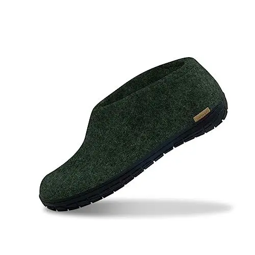Produktbild: GLERUPS Indoor Outdoor Hausschuhe Herren & Damen mit Gummisohle (Forest) | Unisex Wolle Hausschuhe