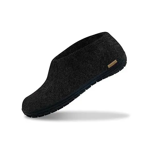 Produktbild: Glerups Filz Hausschuhe Herren und Damen (Größe 42) | Komfortabler Hausschuh mit Natürlicher Gummisohle | Herren & Damen Slipper Geschlossen | Comfortable Slippers Women & Men