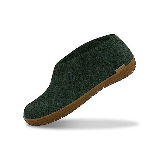 Produktbild: Glerups Filz Hausschuhe Herren und Damen (Größe 39) | Komfortabler Hausschuh mit Natürlicher Gummisohle | Herren & Damen Slipper Geschlossen | Comfortable Slippers Women & Men
