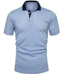 Produktbild: GLESTORE Golf Poloshirt Herren Kurzarm Polo Shirt Hemd für Männer Polohemden Regular Fit Blau M