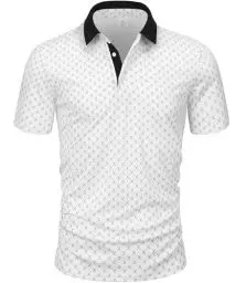 Produktbild: GLESTORE Golf Poloshirt Herren Kurzarm Polo Shirt Hemd für Männer Polohemden Regular Fit Weiß L
