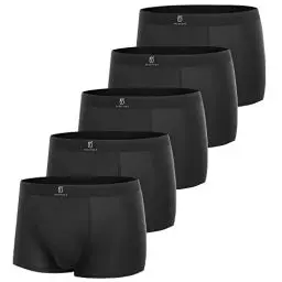 Produktbild: GLESTORE Herren Boxershorts Unterhosen Männer Short Boxer Unterwäsche Modal 5er Pack Schwarz XL
