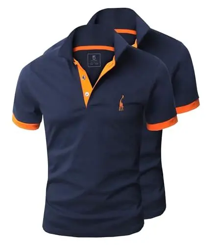 Produktbild: GLESTORE Poloshirt Männer Hemd Herren T-Shirts Polo Shirts Männer Sommer Poloshirt 2er-Pack Marine XL