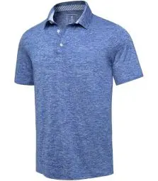 Produktbild: GLESTORE Poloshirt Herren Kurzarm Golf Atmungsaktiv Gestreift Polos Casual Sport Tshirt Blau L