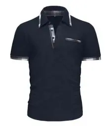 Produktbild: GLESTORE Poloshirt Herren Kurzarm Golf Polohemd Poloshirts Männer Polos T Shirt Polohemden Marineblau M