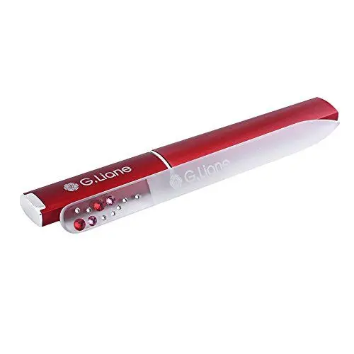 Produktbild: G.Liane Glasnagelfeile Mit Swarovski Kristallen – Professionelle Kristall Glasfeile – Nagelfeile Mit Etui – Maniküre Pediküre Nagelpflege Geschenkset Für Frauen Männer Kinder -Design (Red Bubble)