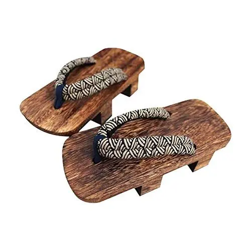 Produktbild: G-LIKE Japanische Clogs Sandalen Holzschuhe - Traditionelle Japanische Stile Heian Periode Geta Pantoffel Sommerschuhe Cosplay Samurai Rutschfest Flip-Flops für Frauen Männer - Holz (44-45, Blau)