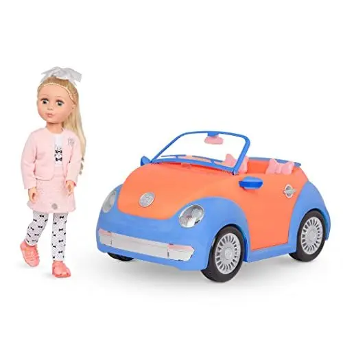 Produktbild: Glitter Girls GG51130C1Z Fifer mit Cabrio – Bewegliche 36 cm Puppe mit Auto, Puppenkleidung, Zubehör und blonden Langen Haaren zum Frisieren – Spielzeug ab 3 Jahren (9 Teile), Bunt