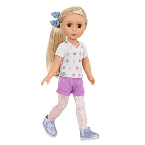 Produktbild: Glitter Girls Puppe Amy Lu – Bewegliche 36 cm Puppe mit Puppenkleidung, Zubehör und blonden langen Haaren zum Frisieren – Spielzeug ab 3 Jahren (7 Teile)