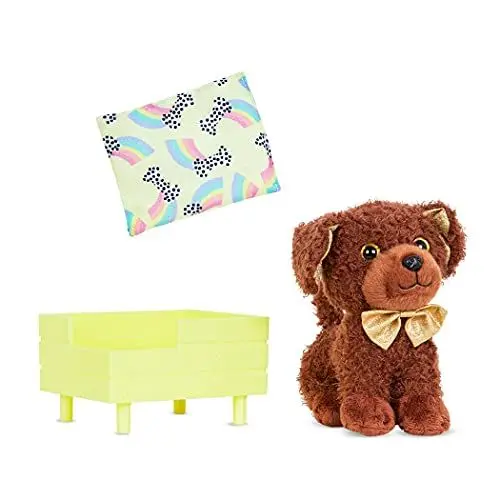 Produktbild: Glitter Girls Puppenzubehör – Kuscheltier Hund Zwergpudel Grizzly mit Hundebett und Hundekissen – Accessoires für 36 cm Puppen, Plüschtier Spielzeug für Kinder ab 3 Jahre (3 Teile)