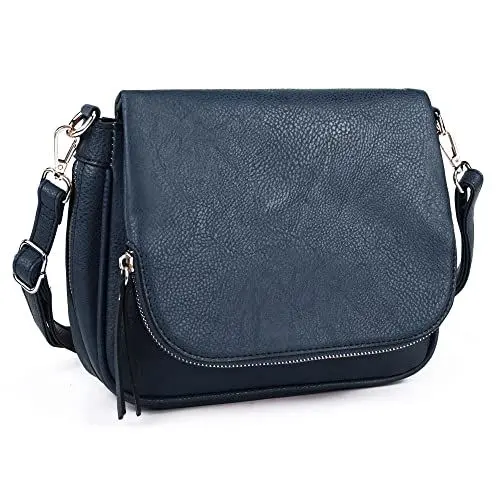 Produktbild: GLITZALL Kleine Crossbody-Tasche für Damen, PU-Leder, über die Schulter, Geldbörsen und Klappe, Cross-Body-Handtaschen mit mehreren Taschen, Blau (blau), Small