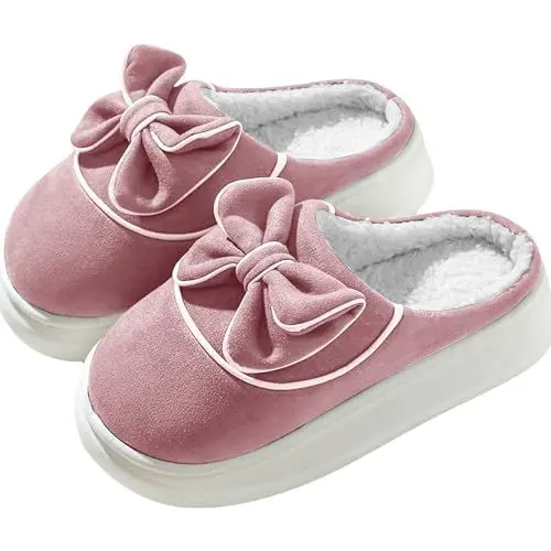 Produktbild: Glitzer Flip Flops Damen Pantoletten Herren 42 Lässige Lange Plüsch-Hausschuhe für Damen mit flachem Boden, Damen-Hausschuhe, modische Fellpantoffeln On Cloud Damen 40 Badeschihe Damen (Pink, 40)
