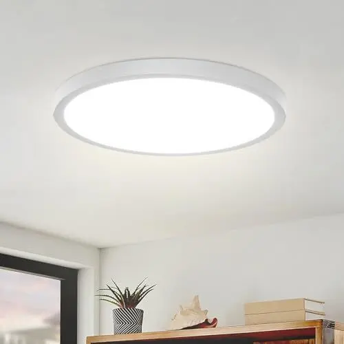 Produktbild: Glitzerlife Deckenlampe LED Deckenleuchte Rund - Badezimmerlampe Ø22CM Kaltweiß 15W Weiß Flach Deckenbeleuchtung IP44 Wasserdicht Küchenlampe Flurlampe für Badezimmer Flur Wohnzimmer Schlafzimmer
