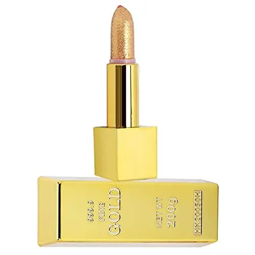 Produktbild: Goldener Lippenstift, Glitzer Lippenstift Gold, Glänzendes Lippenstift, Wasserdicht Und Langlebig, Feuchtigkeitsspendend, Hellgelber Lippenstift, Lipgloss Kosmetik 2#