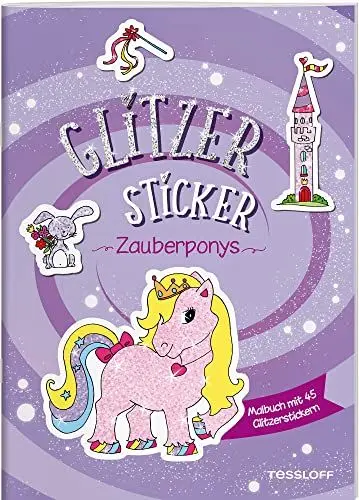 Produktbild: Glitzer-Sticker Malbuch. Zauberponys: Mit 45 glitzernden Stickern (Malbücher und -blöcke)