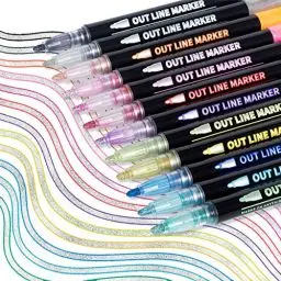 Produktbild: ANYUKE Glitzerstifte Outline Stifte, Kleinigkeiten für Adventskalender Kinder, Teenager Mädchen Geschenke 4-13 Jahre, Metallic Zauberstift Füllidee, Basteln, Weihnachtsgeschenke
