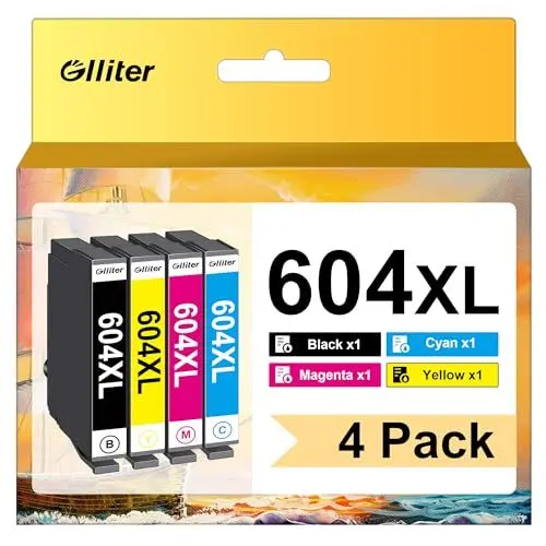 Produktbild: Glliter 604XL Patronen Kompatibel für Epson 604 Patronen für Epson XP 2205 Patronen für Expression Home XP-2200 XP-3200 XP-3205 XP-4200 XP-4205 Workforce WF-2910 WF-2930 WF-2935 (‎‎‎‎‎‎‎4er-Pack)
